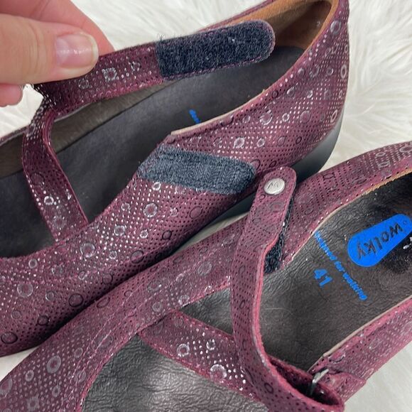 Wolky | purple Mary Jane loafers 9.0 Velcro closure - Picture 4 of 9